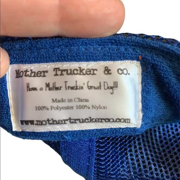 New Just Beachy Mother Trucker Adjustable Snapback Cap Blue - Picture 4 of 5